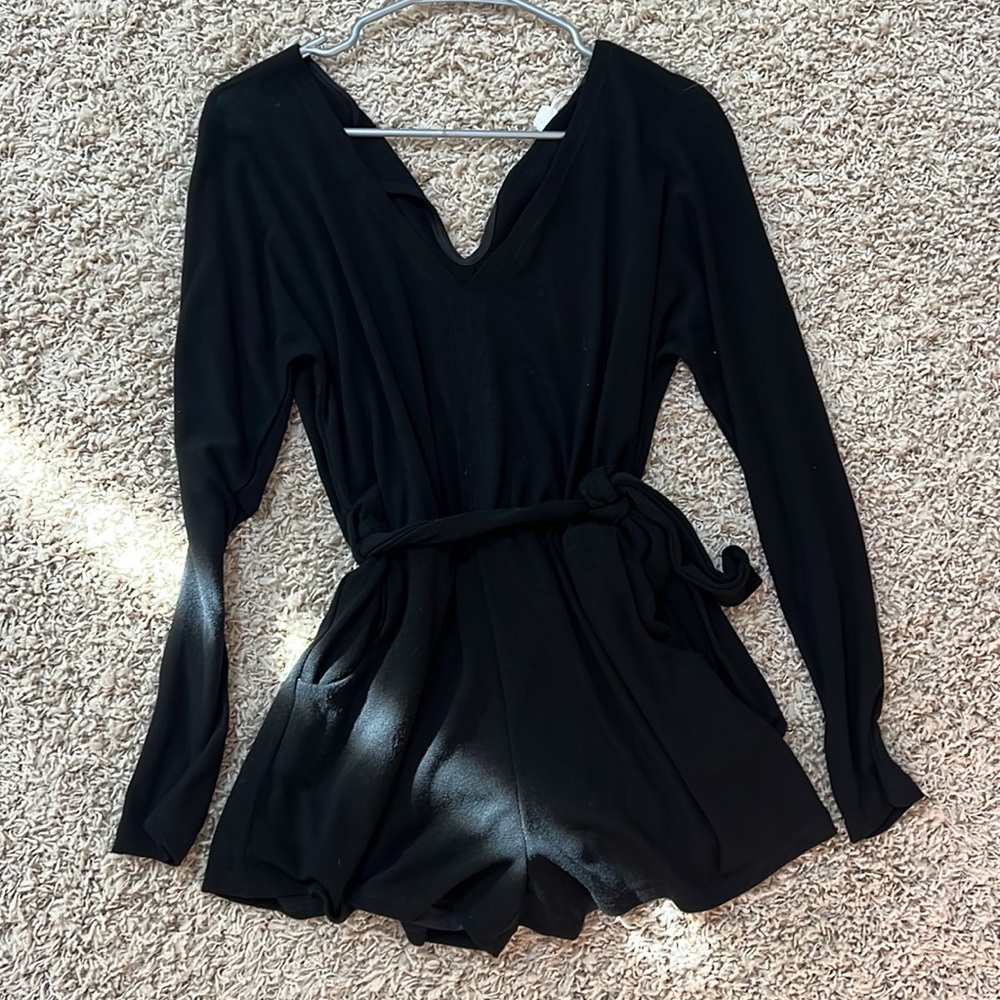 Black Long Sleeve Romper